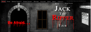 Jack the Ripper Tours; image of website from: http://www.thejacktherippertour.com/
